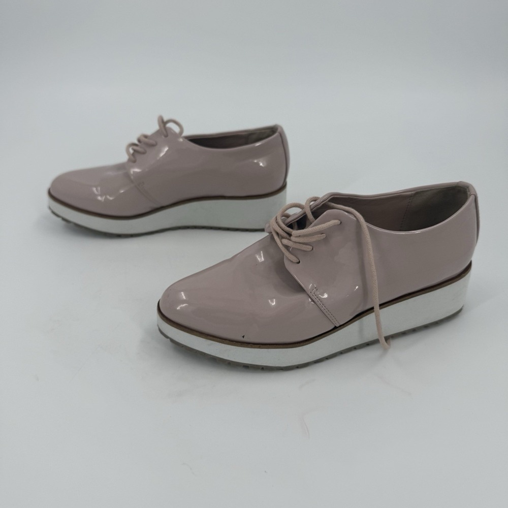 ALDO Women's Size 6.5 Pink Patent Leather Platform Oxford Lace Up Shoes